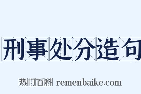 刑事处分造句是什么意思的图片